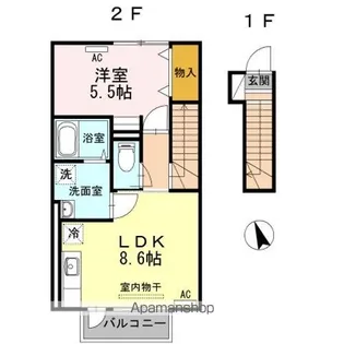オリビエスルプリューメ【2階】の間取り