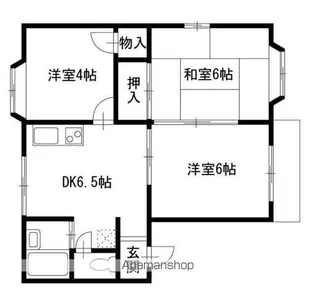 エントピア・アサバB【1階】の間取り