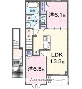 ガラシアⅡ【205号室】の間取り