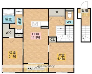 シエルI.K【2階】の間取り