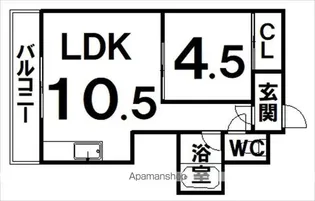 スプリングメゾン【402号室】の間取り