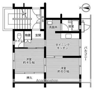 ビレッジハウス久世2号棟【308号室】の間取り
