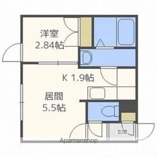 ラ・メゾンドボヌール【203号室】の間取り