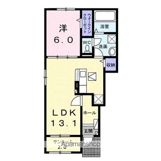 カーサ ルーナ【1階】の間取り
