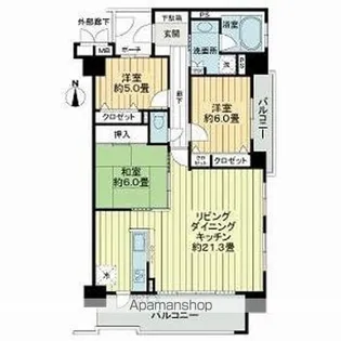 サーパス舟津町【404号室】の間取り