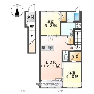 プランドール【2階】の間取り