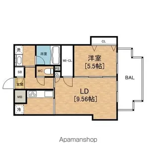 SHUNKI江戸堀【4階】の間取り