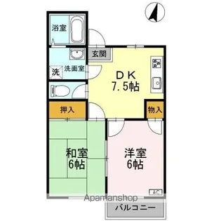 ファミール花かいどう【1階】の間取り