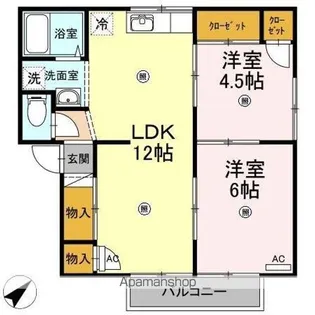 ドミール三和 A棟【1階】の間取り