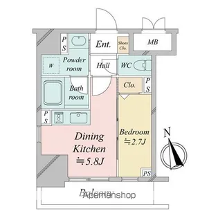 ドゥーエ銀座イーストⅢ【6階】の間取り