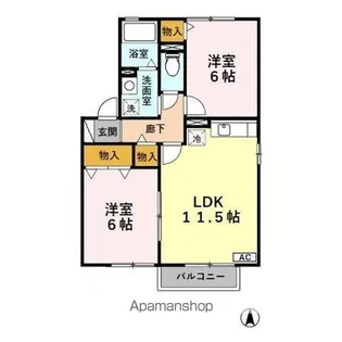 パストラル八幡 B【2階】の間取り