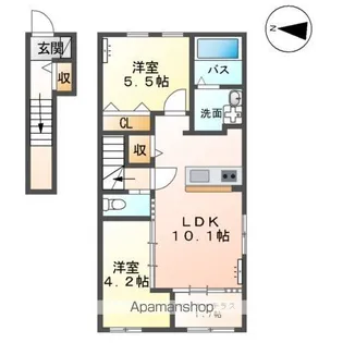 メルヴェーユ【2階】の間取り