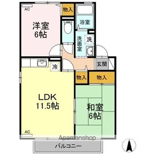 リヴェールSACHI B棟【2階】の間取り