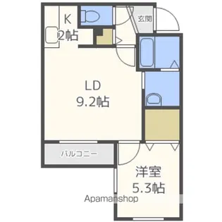 LA FRAISE MISONO【4階】の間取り