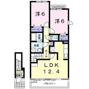 コーポロマンD【2階】の間取り