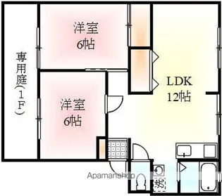 サンライフ川西B【102号室】の間取り