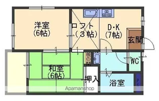 プチカーサ B【203号室】の間取り