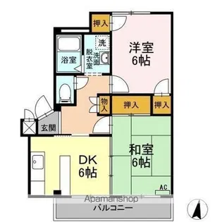 メゾンイナバA【206号室】の間取り