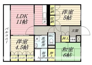 ラスターヒルズ拝島【3階】の間取り