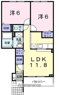 TERRACE HOUSE E【1階】の間取り