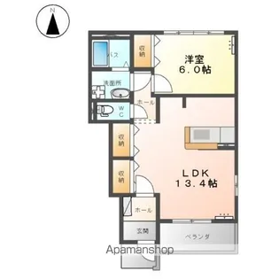 アラモード スクエア【105号室】の間取り