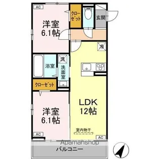 GRANDEUR拝島【2階】の間取り