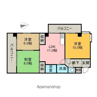 メロディーハイム【1階】の間取り