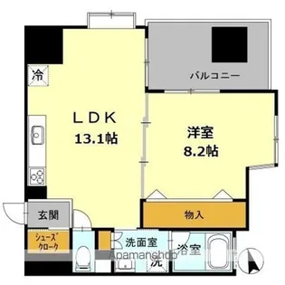 カスタリア伏見【4階】の間取り