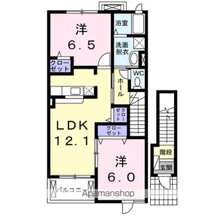 ガーデニア【2階】の間取り
