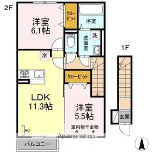 セジュール シンメイ【2階】の間取り