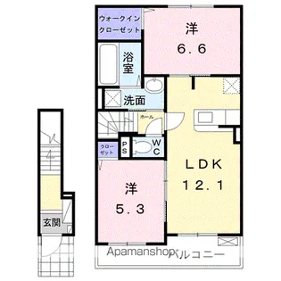 プレドフルールⅢ【2階】の間取り