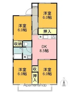 クレスト若松【101号室】の間取り