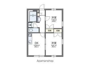 レオパレス中台【106号室】の間取り