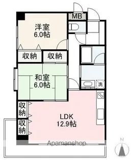 ウッドネスト成合【601号室】の間取り