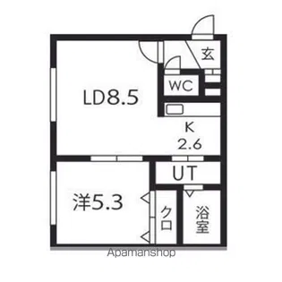 イーシティ山鼻【3階】の間取り