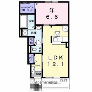 クラール 安宅E【1階】の間取り