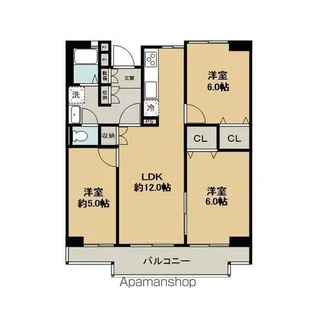 美浜東エステート5号棟【9階】の間取り