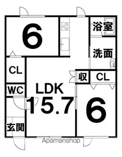 ブリリアント3【2階】の間取り