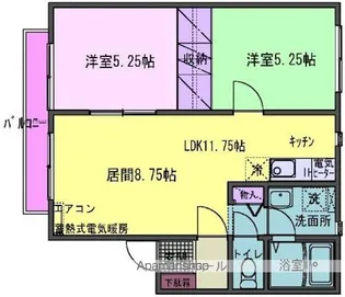 チェスナット【101号室】の間取り
