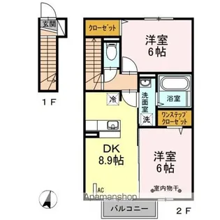福島県福島市大森字唐橋【アパート】の間取り