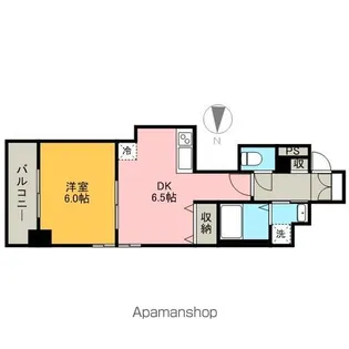 1DKの間取り画像