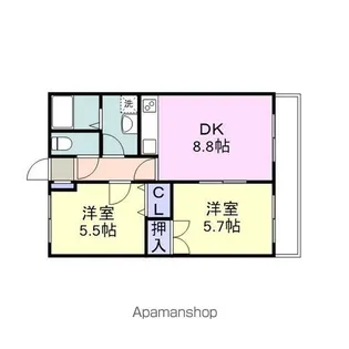 JRBハイツ室積【303号室】の間取り