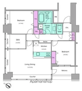 2SLDKの間取り画像