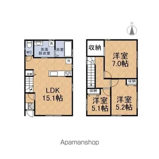 福井県福井市松本3丁目【一戸建】の間取り