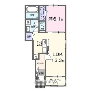 カーサ・ラッフィナートⅡ B【1階】の間取り