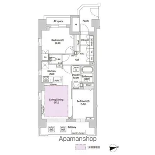 ソアラノーム荻窪天沼【4階】の間取り