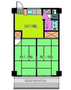 来住フラット【205号室】の間取り