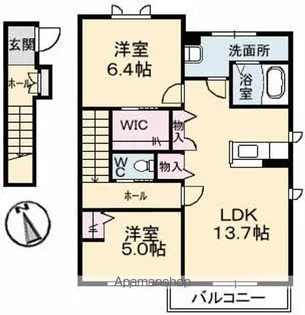 シャーメゾン レ・フレールⅠ【2階】の間取り