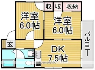 ボヌール姪浜【2階】の間取り