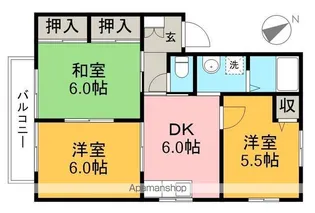 ルピナスK【2階】の間取り